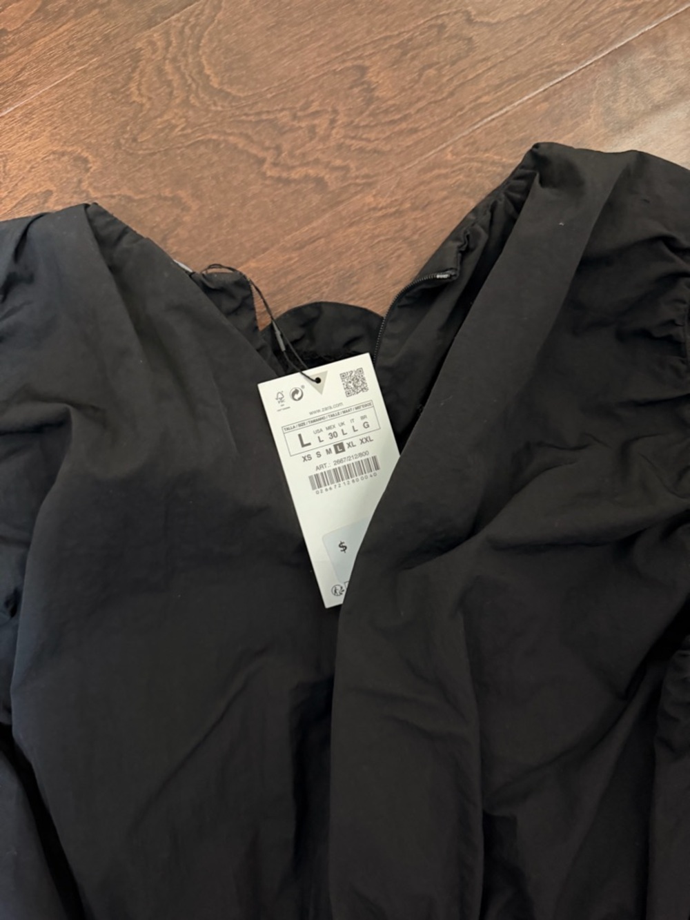 Zara Black Ruffle-Shoulder Drawstring Tank - Picture 3 of 4